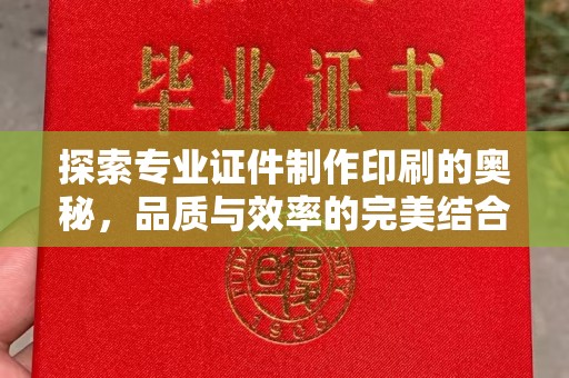 上杭探索专业证件制作印刷的奥秘，品质与效率的完美结合
